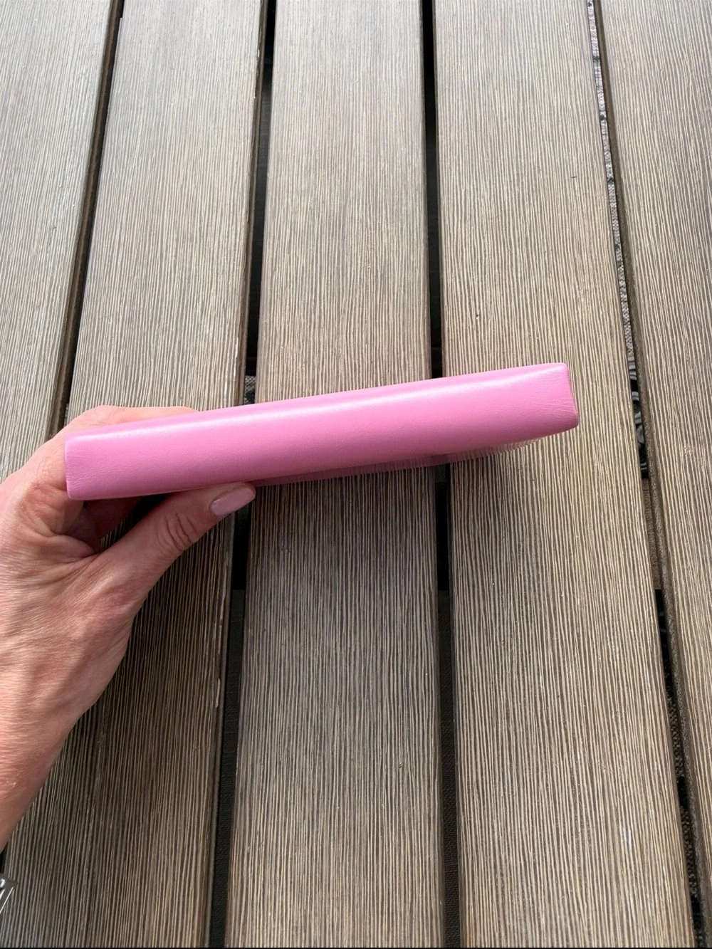 Vintage Pink Topgrain Cowhide Manicure Grooming Set Made in Western Germany